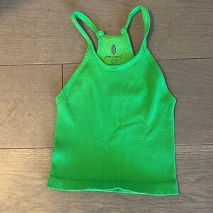 Free People Neon Green Ribbed Camisole
